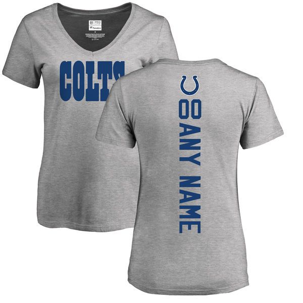Women Indianapolis Colts NFL Pro Line Ash Custom Backer V-Neck T-Shirt->->Sports Accessory